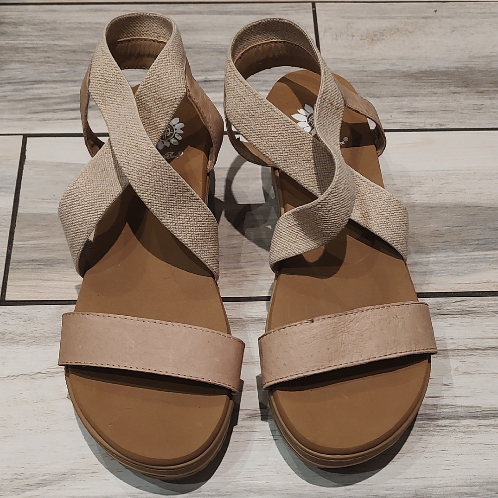 Yellow box Wedge Sandals